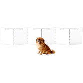Dewrhiixe clear acrylic dog gate front view showing unobstructed visibility