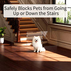 Dewrhiixe no-drilling dog gate unfolds easily for instant containment.