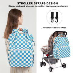 Dezcrab corduroy diaper backpack with stroller strap for hands-free travel