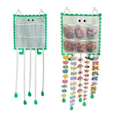 DFVEY hanging hair clip organizer in green keeps bows neatly organized and accessible