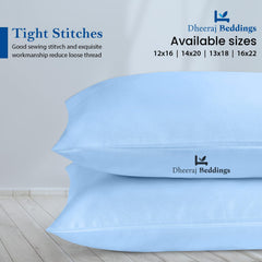 Zipper closure detail on Dheeraj Beddings pillow cover keeps pillow secure
