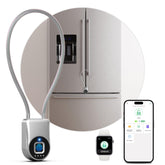 Dhiedas fingerprint lock on fridge enabling quick biometric access.