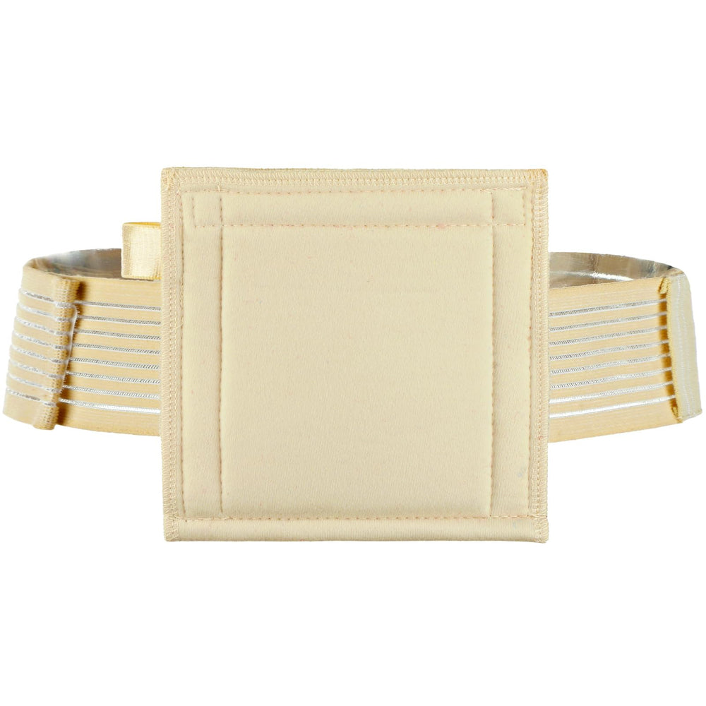 DiaBelt breathable g-tube belt showing discreet tubing under clothing.