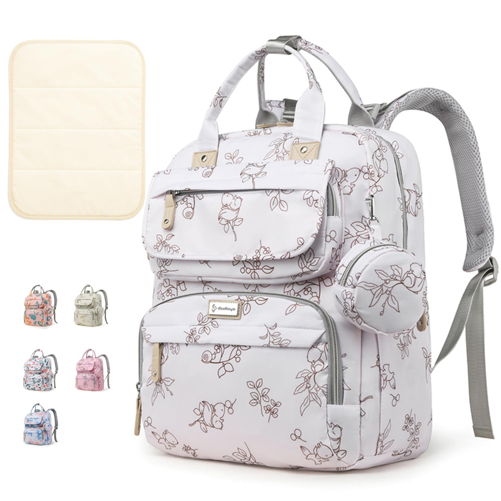 Diaper Bag Backpack showing large capacity and organized interior for quick access