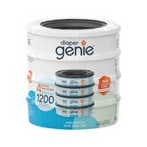 Diaper Genie Unscented Round Refill 4-pack showing odor containment in a tidy nursery.