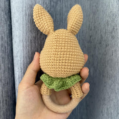DICHA rattle featuring teething beech ring for soothing gums and safe exploration.