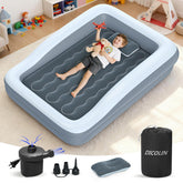 DICOLIN inflatable toddler bed with safety bumper for secure travel sleep