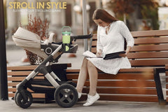Digital Nc cup holder rubber pad clamp prevents sliding on varied stroller bars.