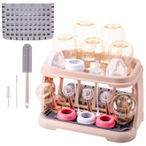 DIJIAMEIYA baby bottle drying rack with pink lotus root keeps bottles organized for air drying