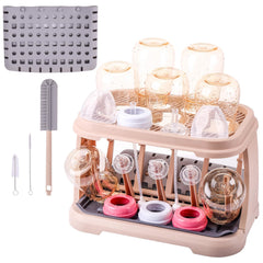 DIJIAMEIYA baby bottle drying rack with pink lotus root keeps bottles organized for air drying