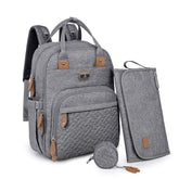 Dikaslon gray diaper bag backpack with changing pad for on-the-go baby care