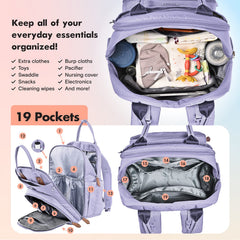 Stroller straps allow hands-free bag hanging for easier travel with baby gear.