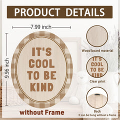 Dilemat wooden sign with plaid neutral design for kid spaces
