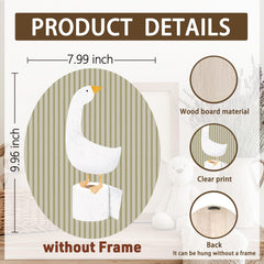 Dilemat farm animal goose wooden sign with vintage-inspired look for nurseries.
