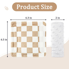 DILIMI two-piece strap pad in brown checkered pattern for gentle neck support