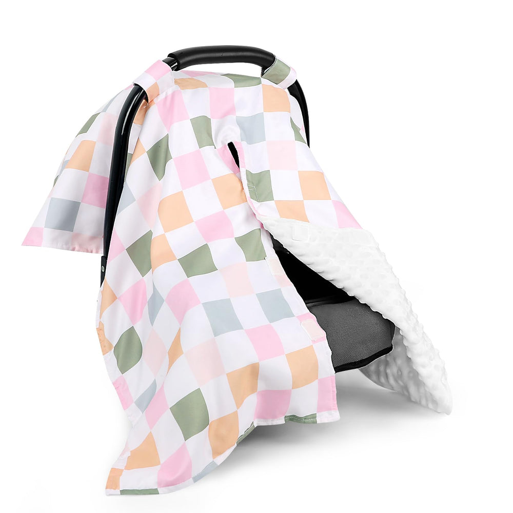 DILIMI baby car seat cover with 360-degree protection shields sun and wind.