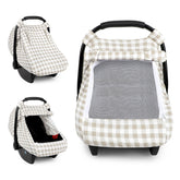 DILIMI car seat cover in muslin cotton, soft and breathable protection for baby.