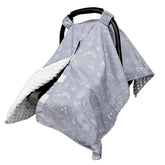 DILIMI dinosaur car seat cover with peekaboo opening for quick checks.
