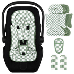 DILIMI infant insert with Green Lattice headrest provides secure head support for newborns