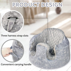 DILIMI Minky seat cover shows three harness slots for easy install and secure fit.