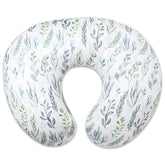 DILIMI nursing pillow cover in green leaf fabric for clean, soft feeds.