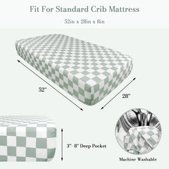 DILIMI standard crib fit 52 by 28 inches with snug elastic edge