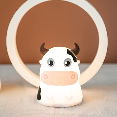 Dimanito pink cow night light close-up glows softly for bedtime routines