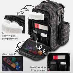 Dinictis dad diaper bag in waterproof fabric stays dry during outings and weather