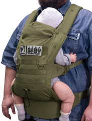 DINICTIS Tactical baby carrier with breathable mesh panel for comfortable all-day wear