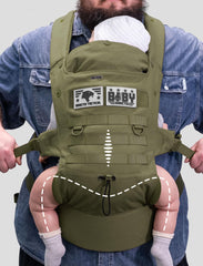 DINICTIS Tactical back design X-shape distributes weight for caregiver comfort
