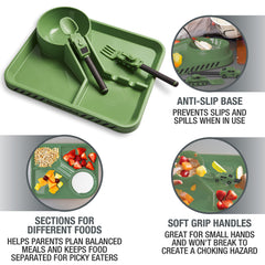 Dinneractive Army Truck Spoon supports self-feeding and imagination.