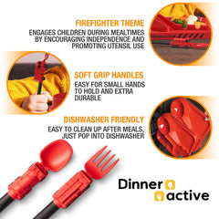Dinneractive utensil set features bright colors to attract attention