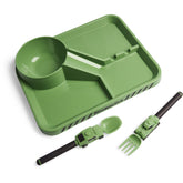 Dinneractive Green Army divided plate with four zones for balanced meals.