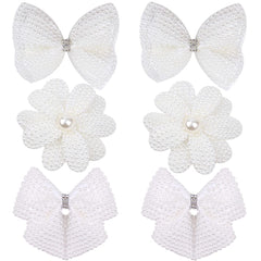 DINPREY double-layer pearl bow clip adds subtle sparkle for weddings or parties