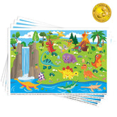DINSUMRUG dinosaurs disposable placemats 12x18 set keeps surfaces clean during meals