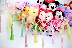 Diocos stuffed animal hammock hanging setup keeps plush friends organized and accessible.