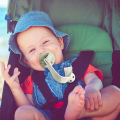 Dirbabi stainless steel clip provides durable, rust-free hold for pacifier safety