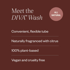 DIVA Wash citrus bottle emitting a fresh scent for daily cleaning