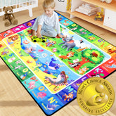 Diysani ABC kids rug 3x5ft front view shows colorful letters and animals for learning.