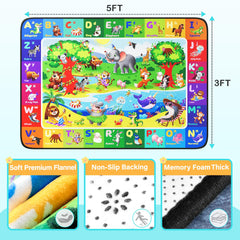 Diysani ABC kids rug non-slip backing ensures safe crawling and play.