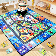 Diysani ABC rug with educational letters promotes early literacy in a playful setting.