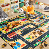 Diysani Kids construction-site rug with non-slip backing for safe indoor play