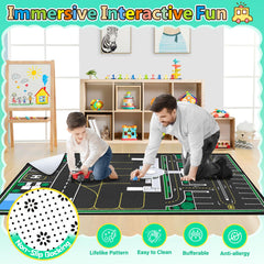 Diysani kids play mat city map encourages imaginative traffic play and storytelling