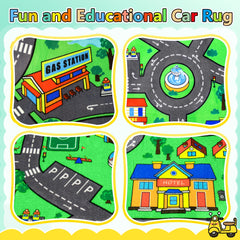 Diysani Road Car Rug with non-slip backing keeps play area steady