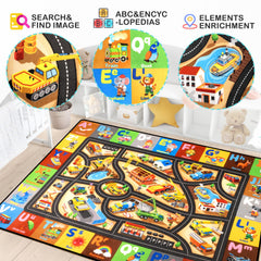 Diysani safari animals play rug for imaginative counting and scene exploration.