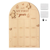 DJianrang bear-pattern photo board enhances nursery decor while showcasing baby's monthly milestones.