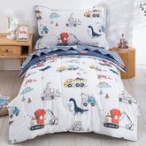 DJY dinosaur cars reversible comforter for cozy bedtime
