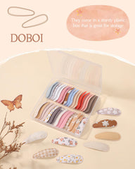 doboi 40pcs set of floral wrapped clips highlighting 2.2-inch size for toddlers.