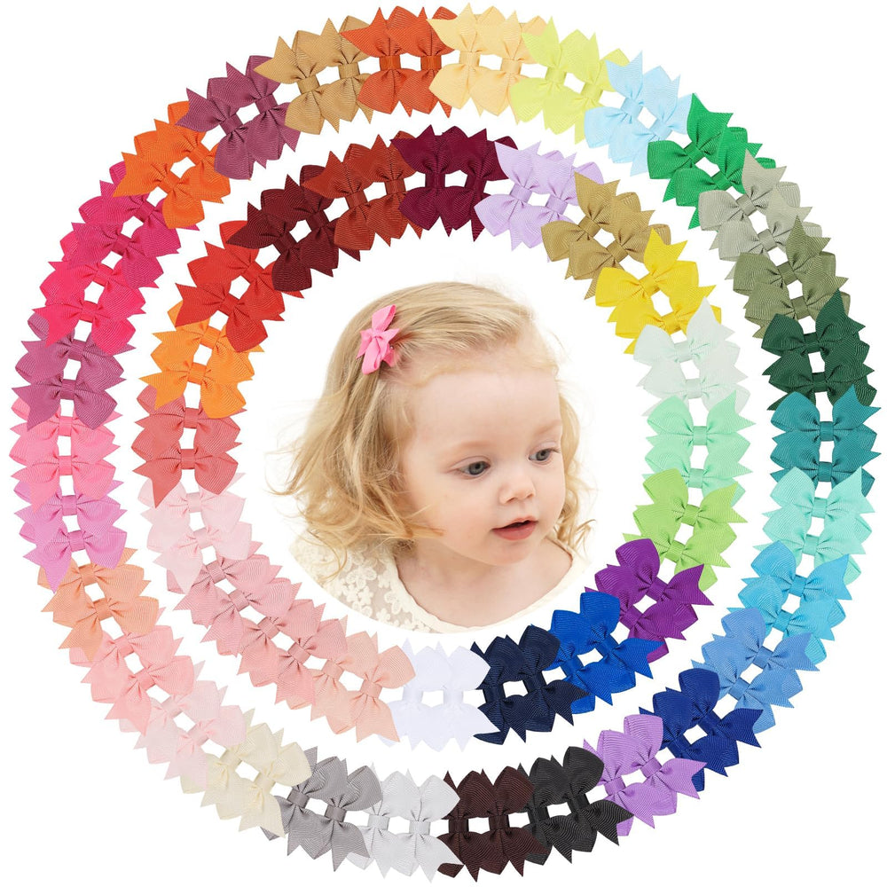 doboi hair clips 100pcs 2-inch colorful bows closeup for versatile styling
