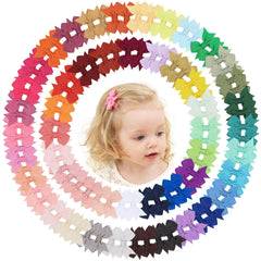 doboi hair clips 100pcs 2-inch colorful bows closeup for versatile styling